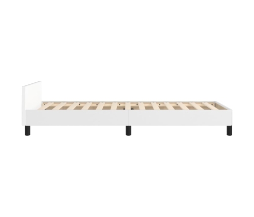 Estructura de cama con cabecero sin colchón blanco 90x190 cm