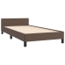 vidaXL Estructura de cama cabecero cuero sintético marrón 100x200 cm