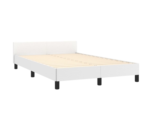 Estructura de cama con cabecero sin colchón blanco 120x200 cm