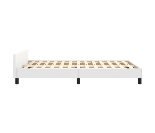 Estructura de cama con cabecero sin colchón blanco 120x200 cm