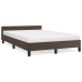 vidaXL Estructura de cama cabecero cuero sintético marrón 120x200 cm