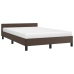 vidaXL Estructura de cama cabecero cuero sintético marrón 120x200 cm