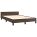 vidaXL Estructura de cama cabecero cuero sintético marrón 120x200 cm