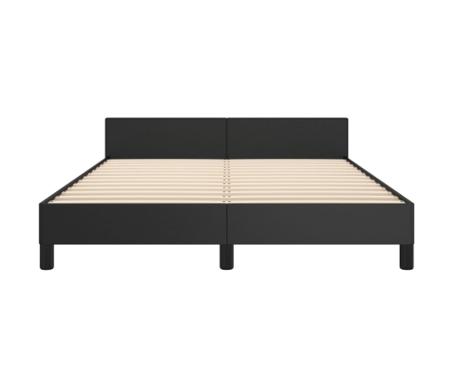 Estructura de cama con cabecero sin colchón negro 140x190 cm