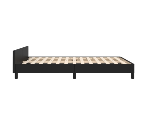 Estructura de cama con cabecero sin colchón negro 140x190 cm