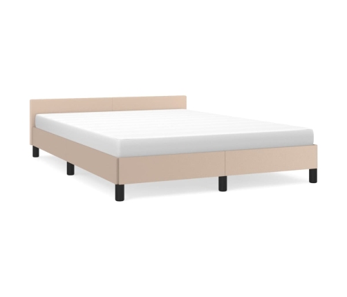 Estructura de cama con cabecero sin colchón capuchino 140x190cm