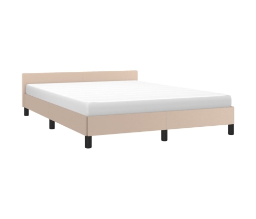 Estructura de cama con cabecero sin colchón capuchino 140x190cm