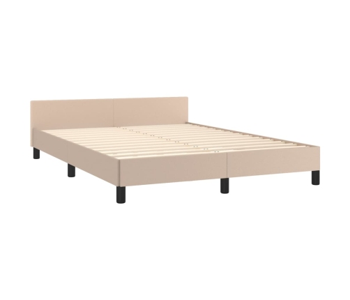 Estructura de cama con cabecero sin colchón capuchino 140x190cm