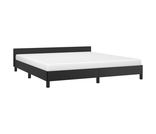 vidaXL Estructura de cama con cabecero cuero sintético negro 160x200cm