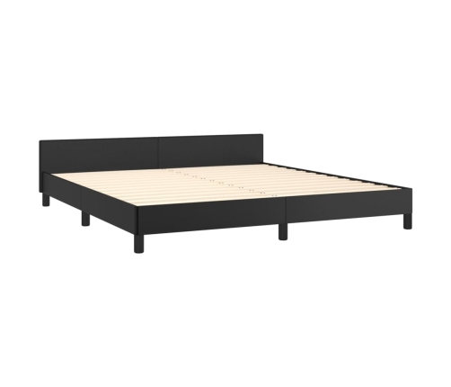 vidaXL Estructura de cama con cabecero cuero sintético negro 160x200cm