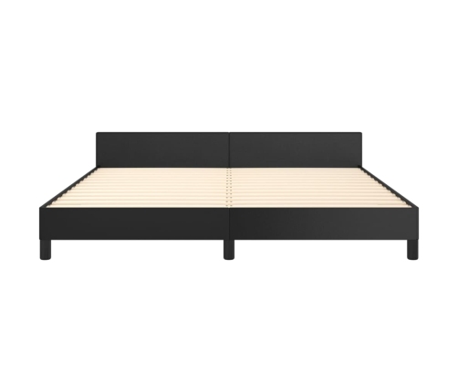 vidaXL Estructura de cama con cabecero cuero sintético negro 160x200cm