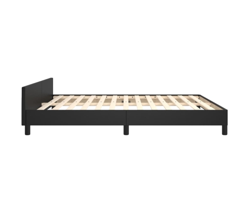 vidaXL Estructura de cama con cabecero cuero sintético negro 160x200cm