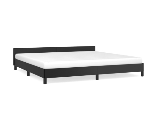 Estructura de cama con cabecero sin colchón negro 200x200 cm