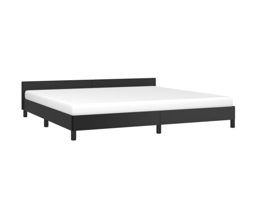 Estructura de cama con cabecero sin colchón negro 200x200 cm