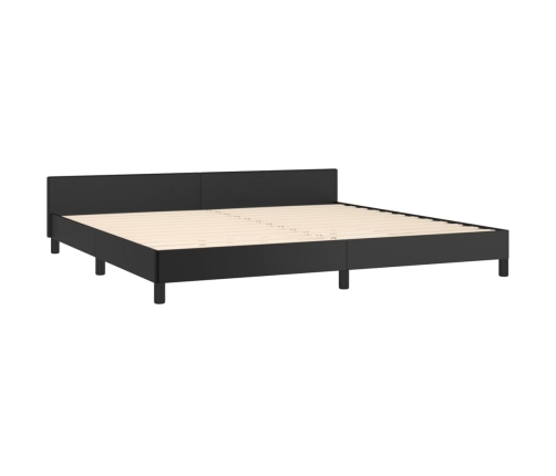 Estructura de cama con cabecero sin colchón negro 200x200 cm