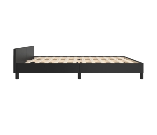 Estructura de cama con cabecero sin colchón negro 200x200 cm