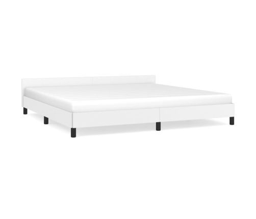 vidaXL Estructura de cama cabecero cuero sintético blanco 200x200 cm