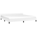 vidaXL Estructura de cama cabecero cuero sintético blanco 200x200 cm