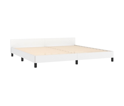 vidaXL Estructura de cama cabecero cuero sintético blanco 200x200 cm