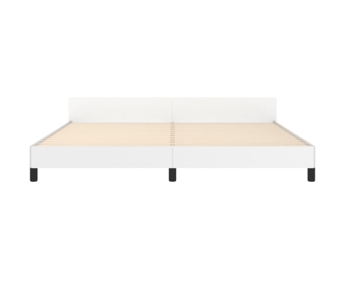 vidaXL Estructura de cama cabecero cuero sintético blanco 200x200 cm