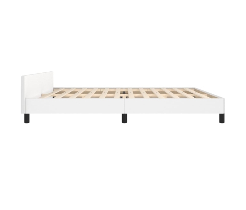 vidaXL Estructura de cama cabecero cuero sintético blanco 200x200 cm