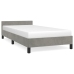 Estructura de cama sin colchón terciopelo gris claro 80x200 cm