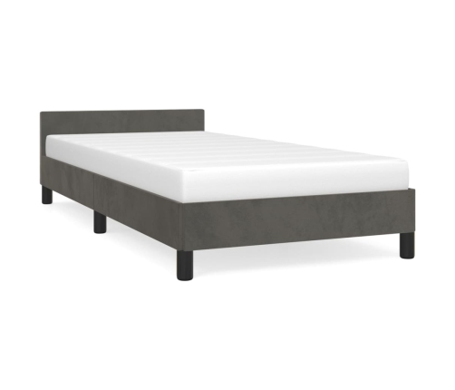 Estructura de cama sin colchón terciopelo gris oscuro 80x200 cm