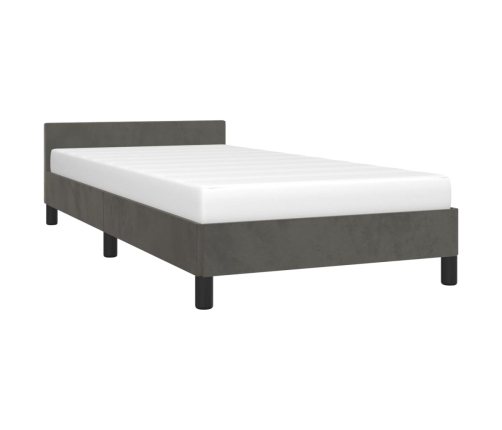 Estructura de cama sin colchón terciopelo gris oscuro 80x200 cm