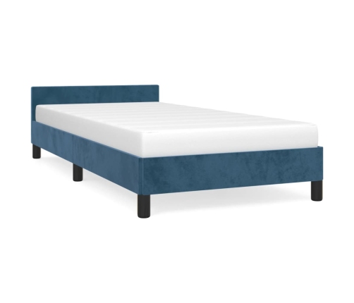 vidaXL Estructura cama con cabecero terciopelo azul oscuro 80x200 cm