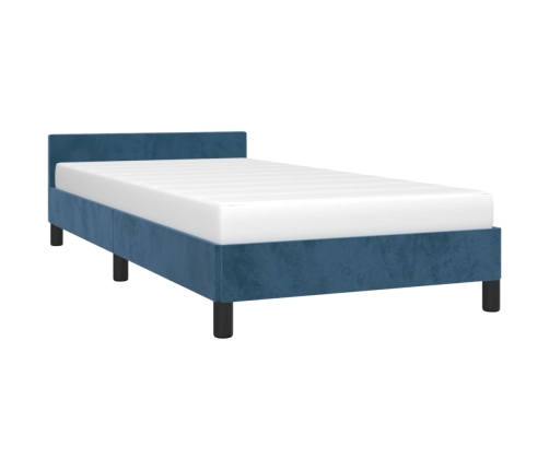 vidaXL Estructura cama con cabecero terciopelo azul oscuro 80x200 cm