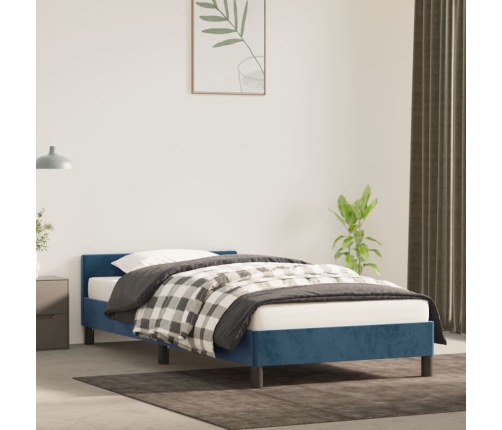 vidaXL Estructura cama con cabecero terciopelo azul oscuro 80x200 cm