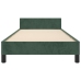 Estructura de cama sin colchón terciopelo verde oscuro 90x190cm