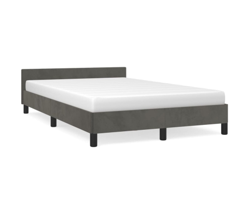 Estructura de cama sin colchón terciopelo gris oscuro 120x200cm