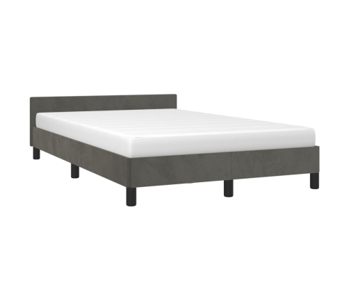 Estructura de cama sin colchón terciopelo gris oscuro 120x200cm