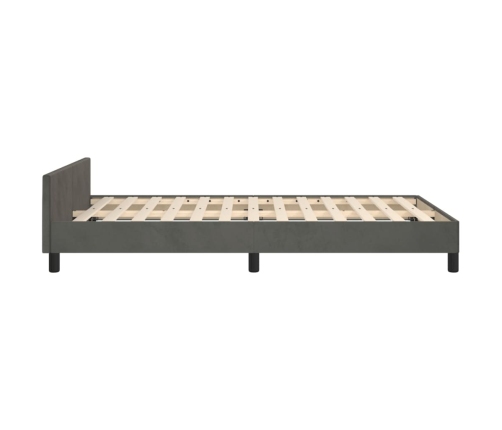 Estructura de cama sin colchón terciopelo gris oscuro 120x200cm