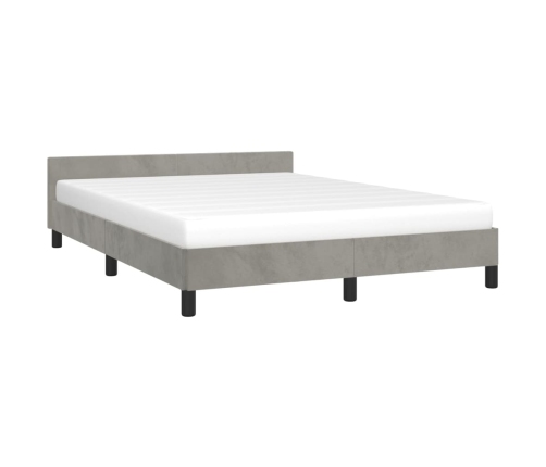 Estructura de cama sin colchón terciopelo gris claro 140x190 cm