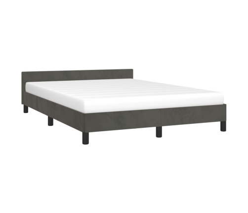 Estructura de cama sin colchón terciopelo gris oscuro 140x190cm