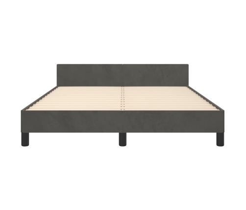 Estructura de cama sin colchón terciopelo gris oscuro 140x190cm