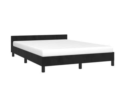 Estructura de cama sin colchón terciopelo negro 140x190 cm