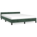 Estructura cama sin colchón terciopelo verde oscuro 140x190 cm