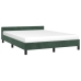 Estructura cama sin colchón terciopelo verde oscuro 140x190 cm