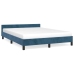 Estructura de cama sin colchón terciopelo azul oscuro 140x190cm