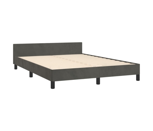 vidaXL Estructura cama con cabecero terciopelo gris oscuro 140x200 cm