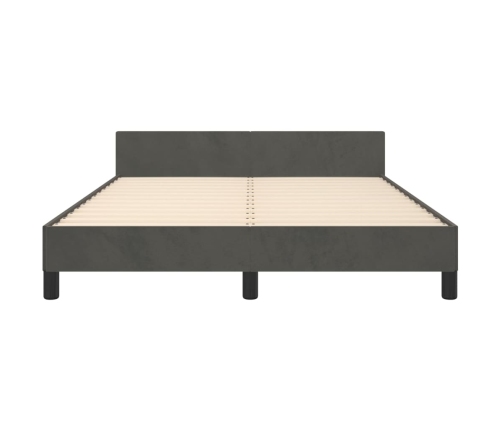 vidaXL Estructura cama con cabecero terciopelo gris oscuro 140x200 cm