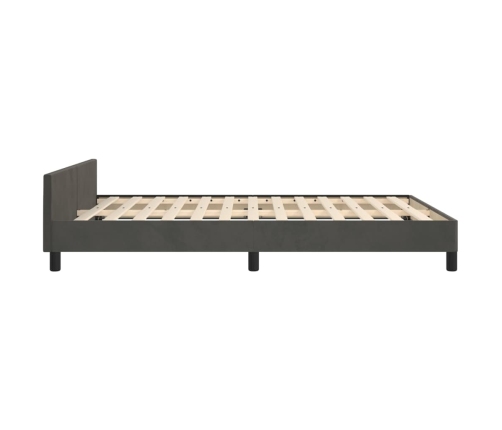 vidaXL Estructura cama con cabecero terciopelo gris oscuro 140x200 cm