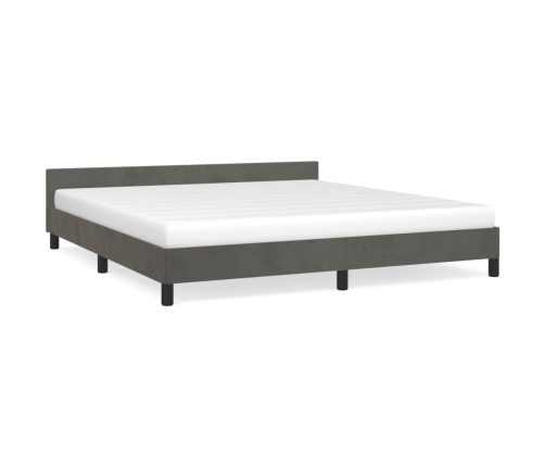 Estructura de cama sin colchón terciopelo gris oscuro 160x200cm