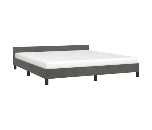 Estructura de cama sin colchón terciopelo gris oscuro 160x200cm