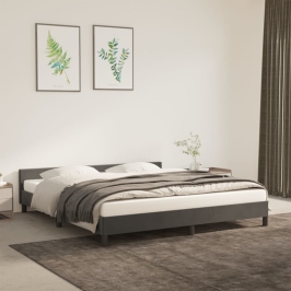 Estructura de cama sin colchón terciopelo gris oscuro 160x200cm