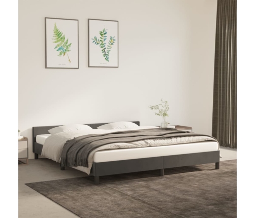 Estructura de cama sin colchón terciopelo gris oscuro 160x200cm