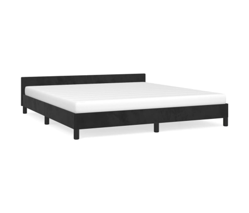 vidaXL Estructura de cama con cabecero de terciopelo negro 160x200 cm